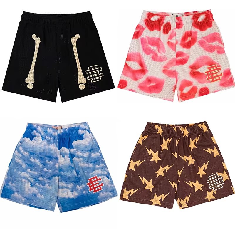 2025 New Summer Ee Eric Emanuel Basic Mesh Short Classic Printed Sports Shorts Men's Fitness