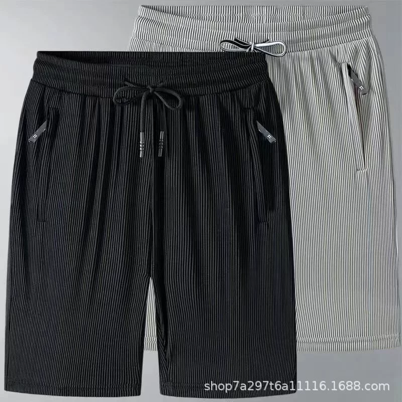 Мужские летние шорты из тонкой сетчатой льняной ткани 2025 года, прямые, пятиточечные, эластичные, быстросохнущие, спортивные, с эластичным поясом