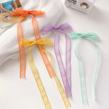女童韩国马尾辫蝴蝶结发夹发饰气质宝宝长飘带编发夹子丝带顶夹
