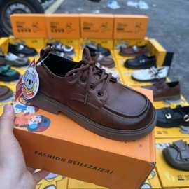 女童皮鞋杂款春季新款休闲潮流儿童公主鞋百搭魔术贴软底儿童单鞋