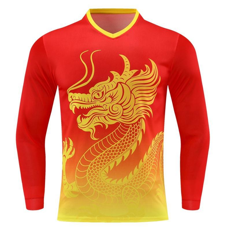 Dragón de secado rápido traje de barco dragón traje de manga larga protección solar dragón barco dragón barco dragón traje de equipo de seda de hielo se puede imprimir nombre del equipo