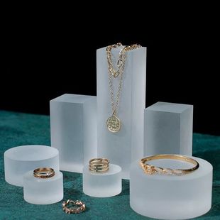 Translucent Curved Decorative Ornaments Square Column Acrylic Frosted Thickeneded Cylindrical Display Jewelry Commercial Table Full Set DIY