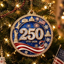 USA 250th AnniversaryChristmas Ornament 美国250周年圣诞装饰
