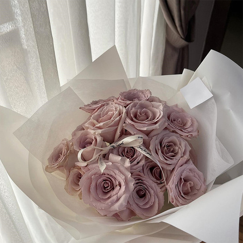 2.5cm Gift Flower Packaging Flower Cake Ribbon Ribbon with English Letters Satin Ribbon Bouquet Silk Ribbon Wholesale
