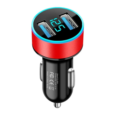 New aluminum ring 5V3.1A: Mobil şarj cihazları - black-shell-champagne-red-31a-opp-bag