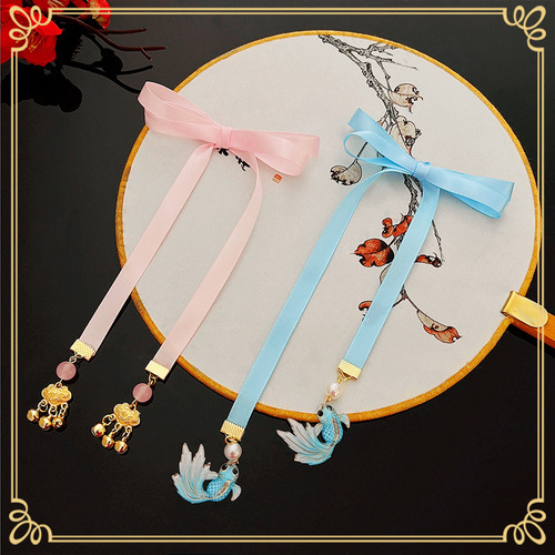 Children's Hanfu Head Accessories Chinese Style Bell Wind Chime Ancient Style Princess Girl Hair Accessories Ancient Costume Floating Headband with Tassel for Girls
