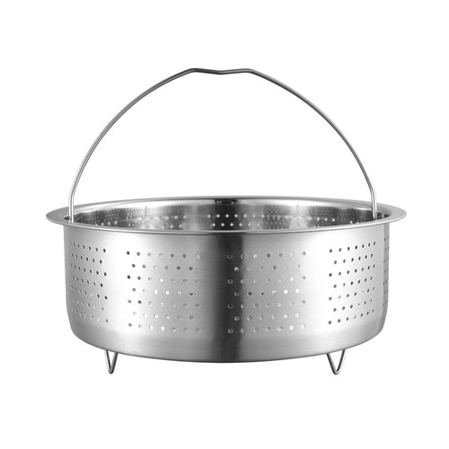 Rice cooker steamer 304 stainless steel household rice cooker steaming rack tray steaming grid with handles and feet grate steamer rice basket