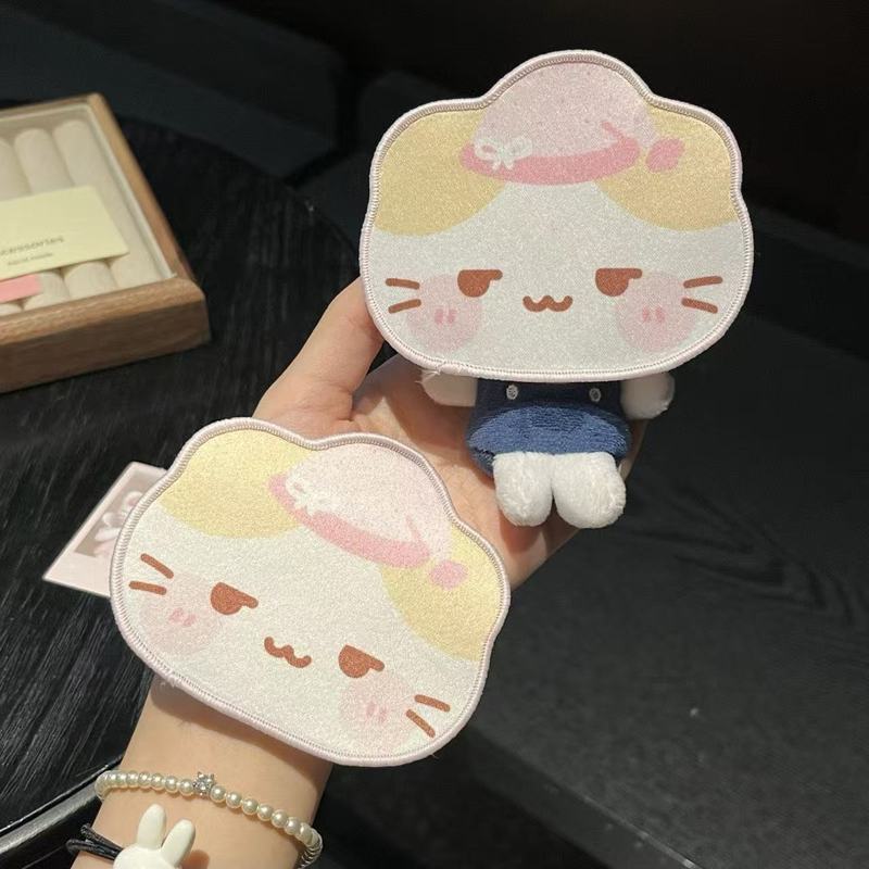 古早感坏笑猫刘海贴可爱少女棉花糖猫碎发贴魔术贴无痕发饰|undefined