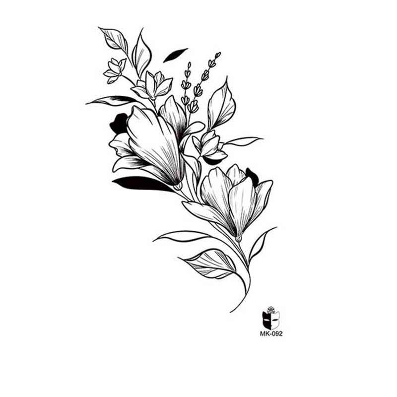 Animal blanco y negro desechable pegatinas de tatuaje belleza pegatinas de tatuaje moda estética patrón de personalidad dama pegatinas de tatuaje