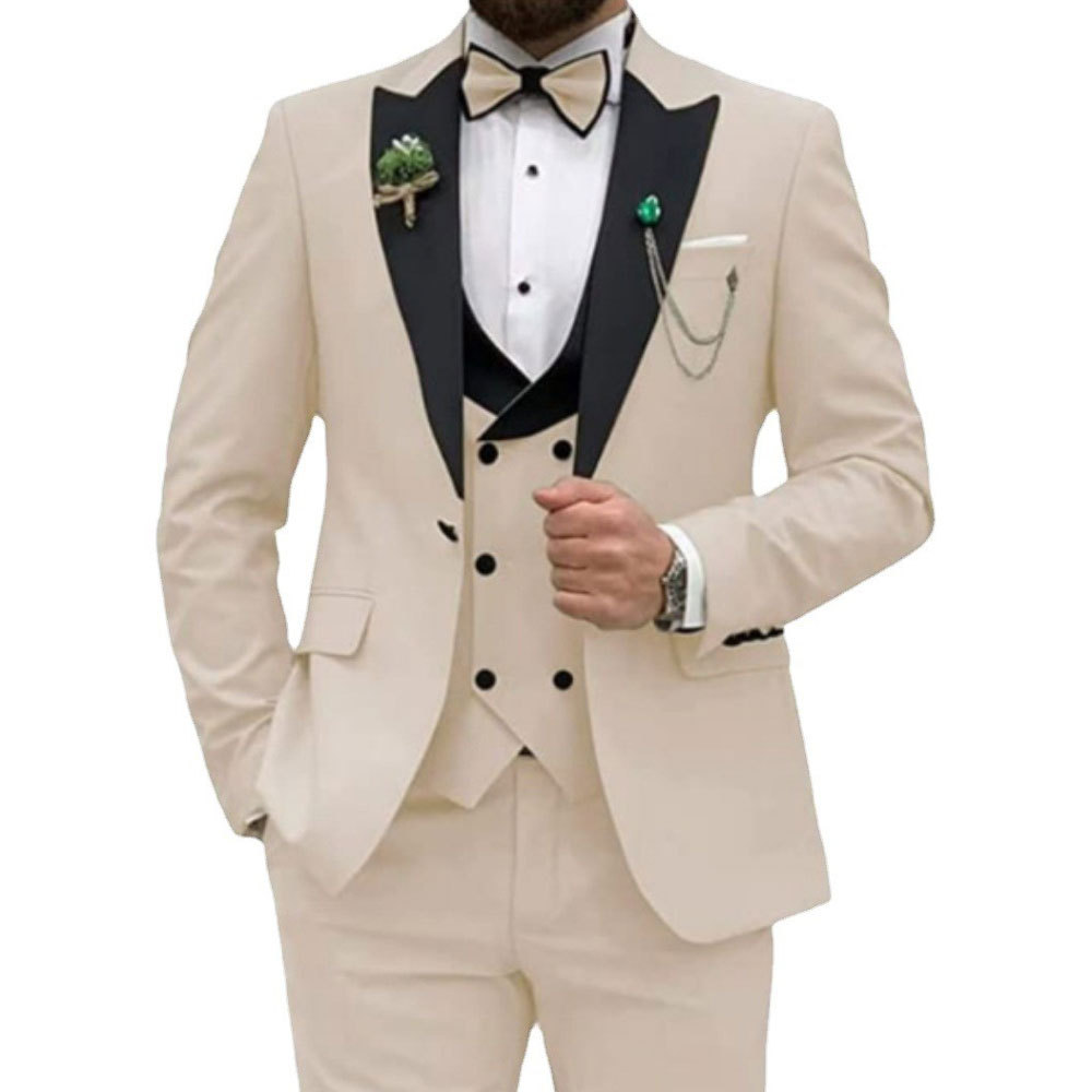 Amazon AliExpress Trajes de estación independientes de hombre de tres piezas de novio y padrino para banquete de boda trajes transfronterizos grandes para hombres