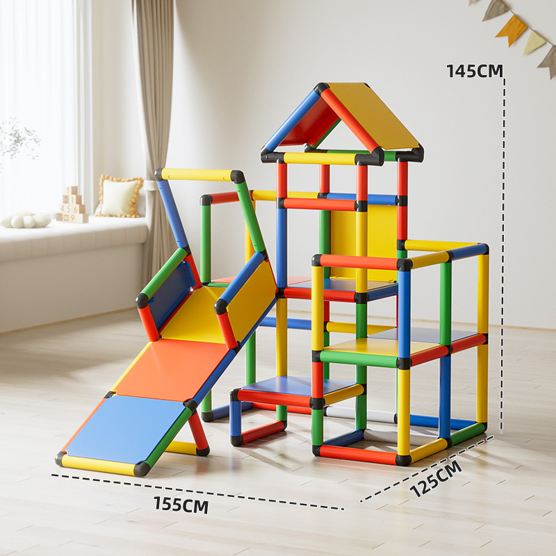 Pipa de escalada de tubería de cambio múltiple combinación de jardín de infantes de color interior de escalada de niños entrenamiento sensorial de escalada de roca juguetes de puente oscilante