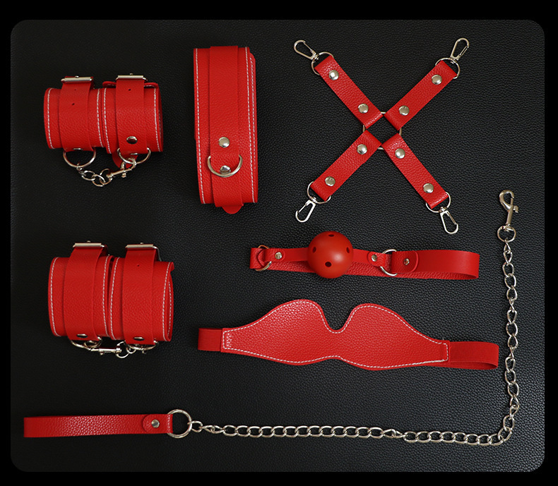 7-Piece Leather Bondage Restraint Set for Couples — detail image 21