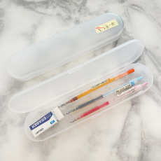外出便携餐具文具收纳盒 婴儿筷子搅拌棒吸管筷子半透明PP铅笔盒