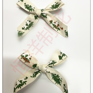 Christmas Bow Ribbon Print Christmas Tree Bow Christmas Decorative Flower