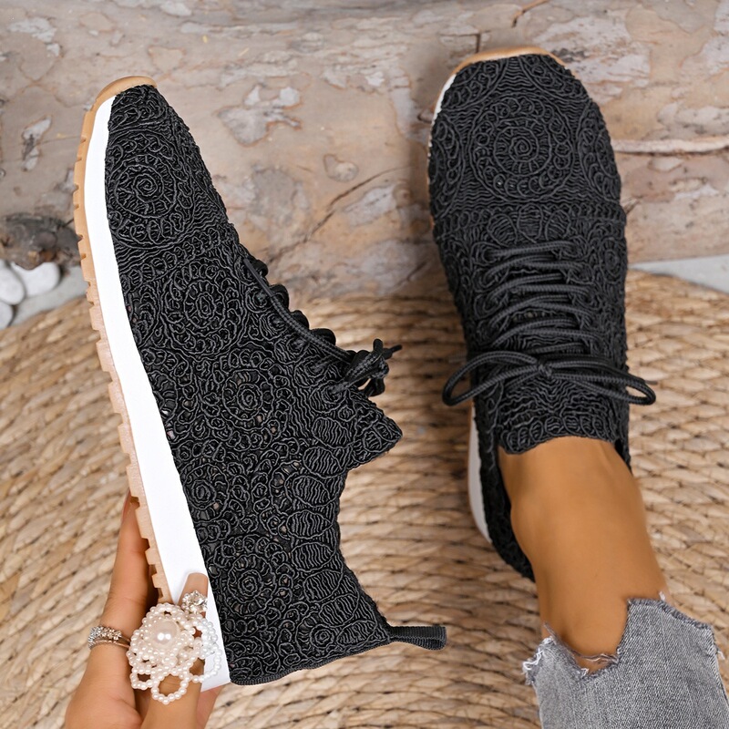 European and American Plus-Size Spring New Sequined Cloth Shoes, Sports Casual Women's Shoes, Shallow Flat Round-Toe Cross-Border