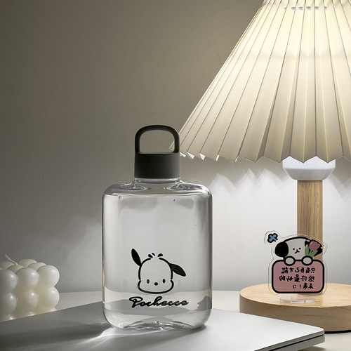 Pacha Dog Transparent Plastic Water Cup High-Endurance Large Capacity Trendy On-the-Go Cup Student Portable Cold Water Bottle Wholesale