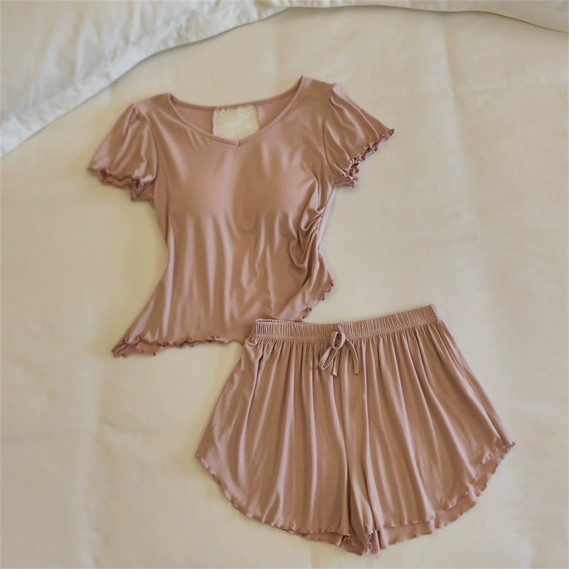 Top with cups, spring pijama, summer sexy thin set
