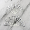Golden Silver English letter Happy BIRTHDAY Birthday Happy Candle Cake Decoration Plug -in Plug -in