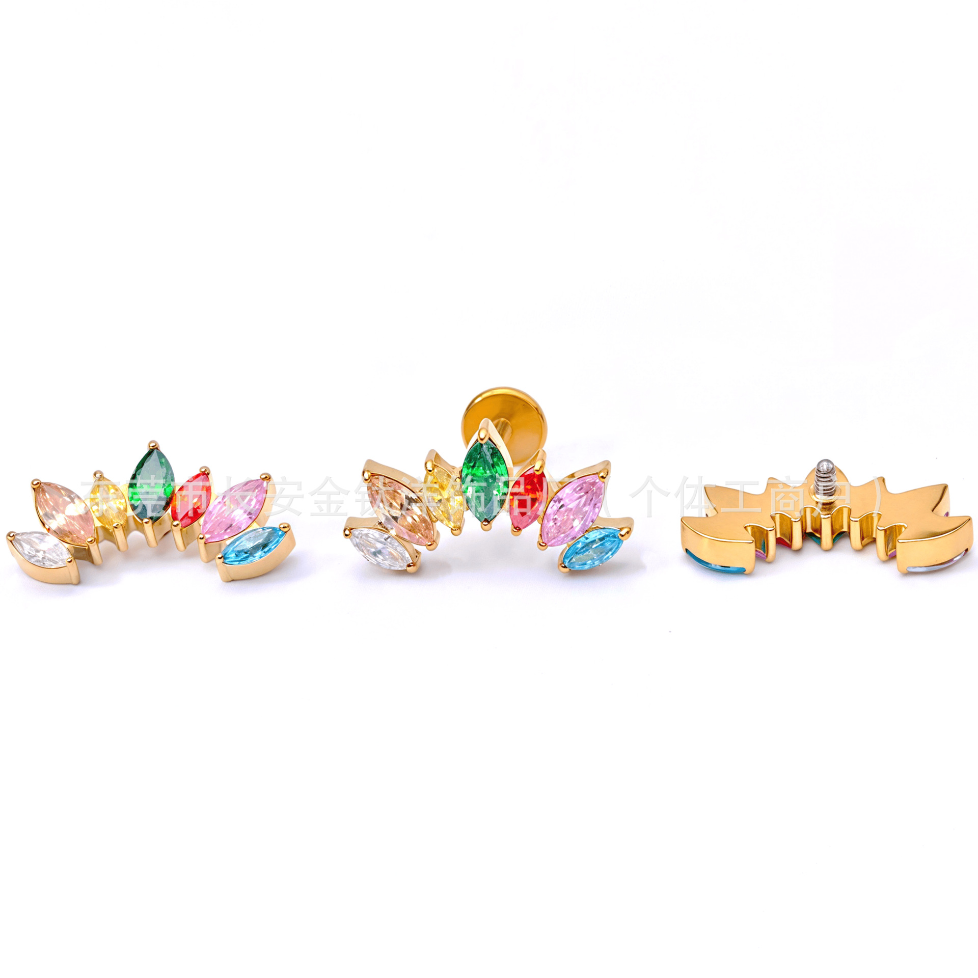 Pointed titanium steel lip stud product view