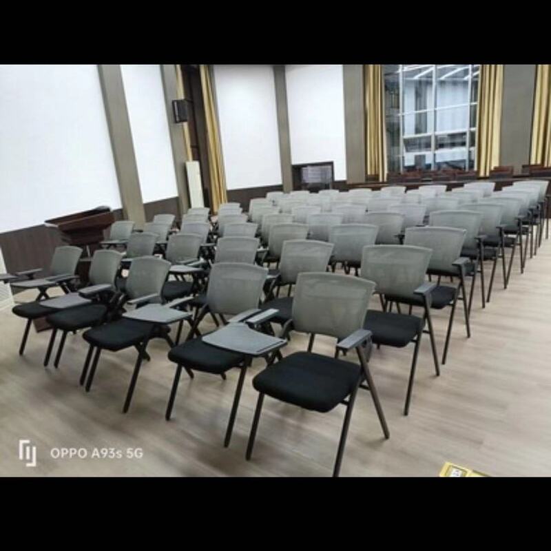 会议办公室培训椅折叠培训椅带写字板折叠桌板一体新闻带扶手桌椅|undefined