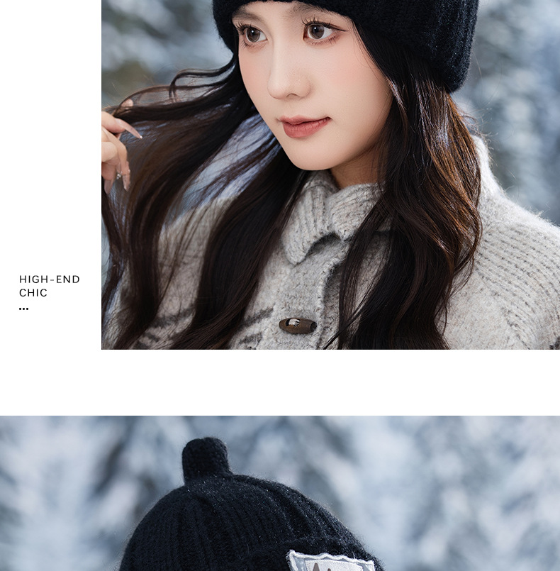 Dames gebreide wollen muts warme wintermuts met oorbescherming_voghion.com