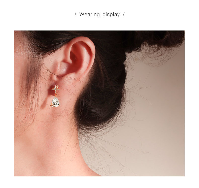 925 Sterling Silver Ear Needle Material 18K Gold Plated Plating Material 1 Pair 18K Gold Plated 925 Sterling Silver 925 Sterling Silver Earrings Heart Shape Drop Earrings