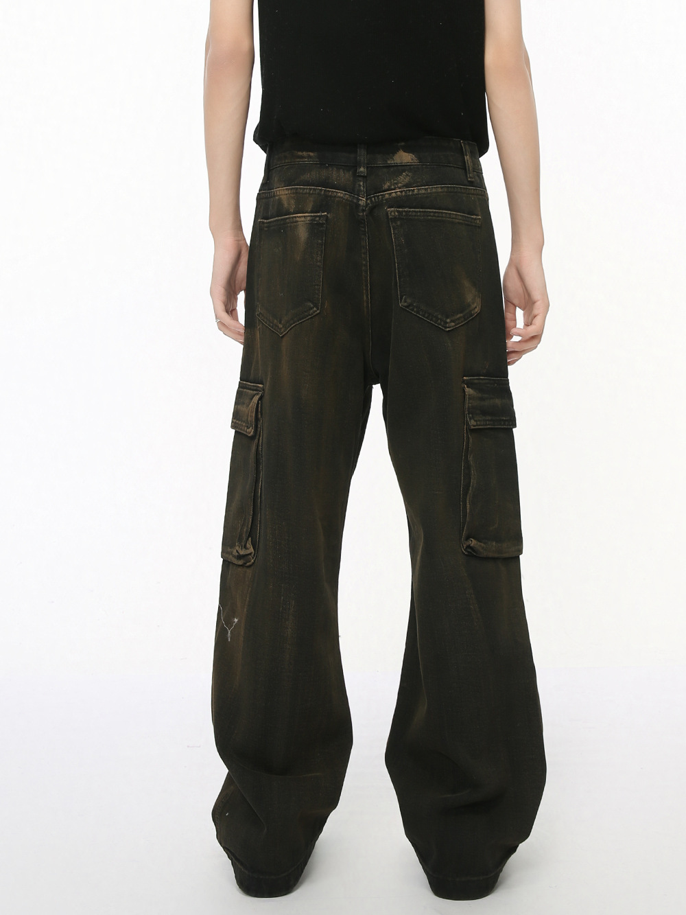 MTLCLOTHES Hombres| 2024 otoño nuevos productos retro calle de bolsillos para hacer viejos jeans de estilo de moda