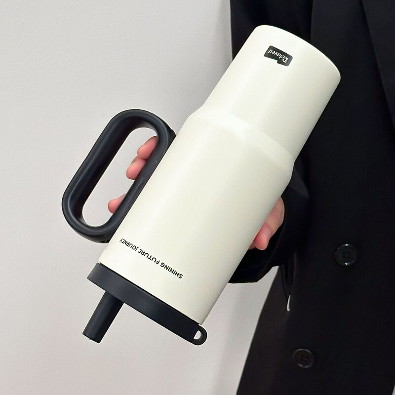 新型夕色氷覇カップ高颜値316ステンレス保温カップ保冷ハンドル付き巨覇ストローカップ|undefined