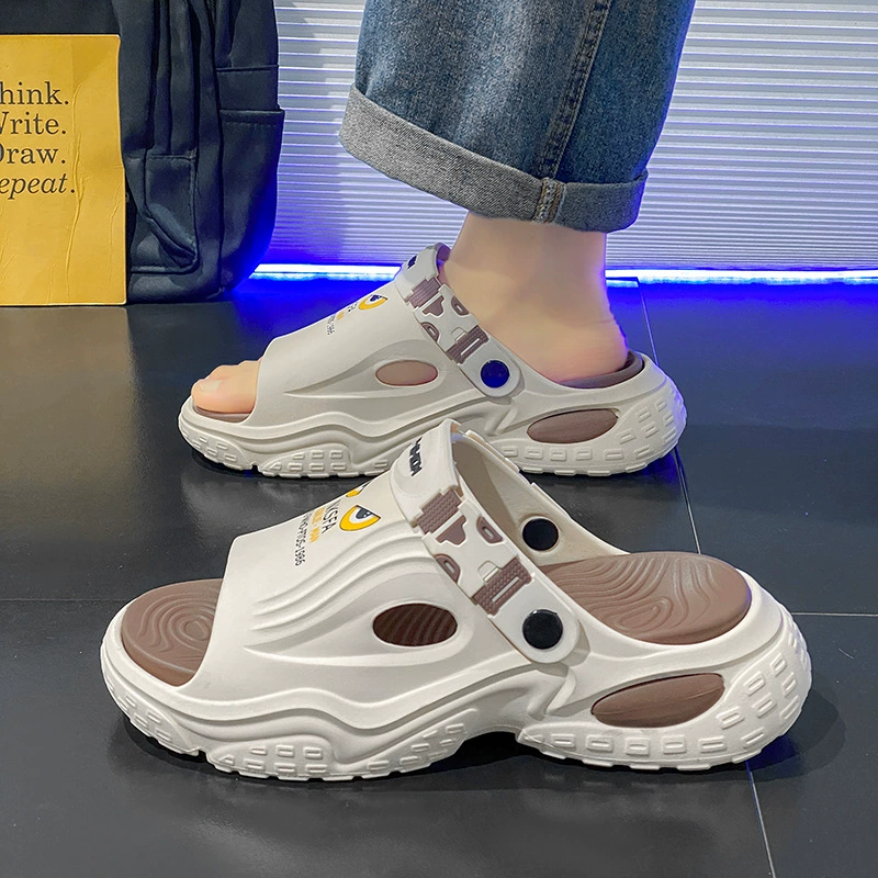 Элитные китайские сандалии 2025 года с толстой подошвой для активного отдыха, универсальные для вождения, EVA тапочки.