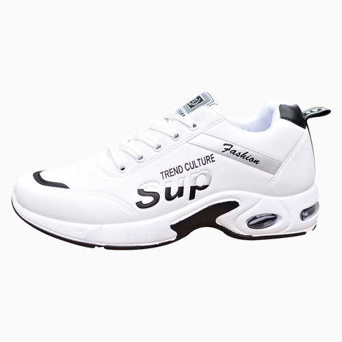 Wholesale Men's Leather Waterproof Sports Shoes, New Style Fashion Student Running Shoes, Casual White Shoes for Men