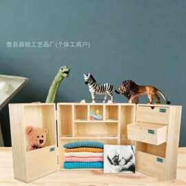 新款木质新生儿纪念品记忆收纳盒实木手写标签婴儿淋浴用品收纳盒