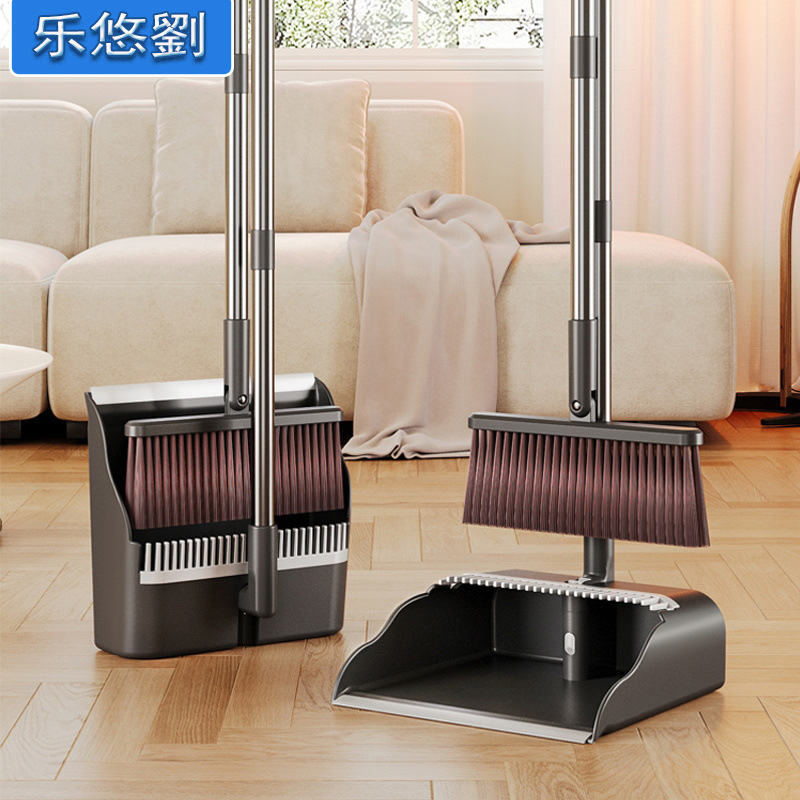 Broom and Dustpan Set 2025 New Model for Home Cleaning, Non-Stick Hair Sweeping Broom, Foldable Storage