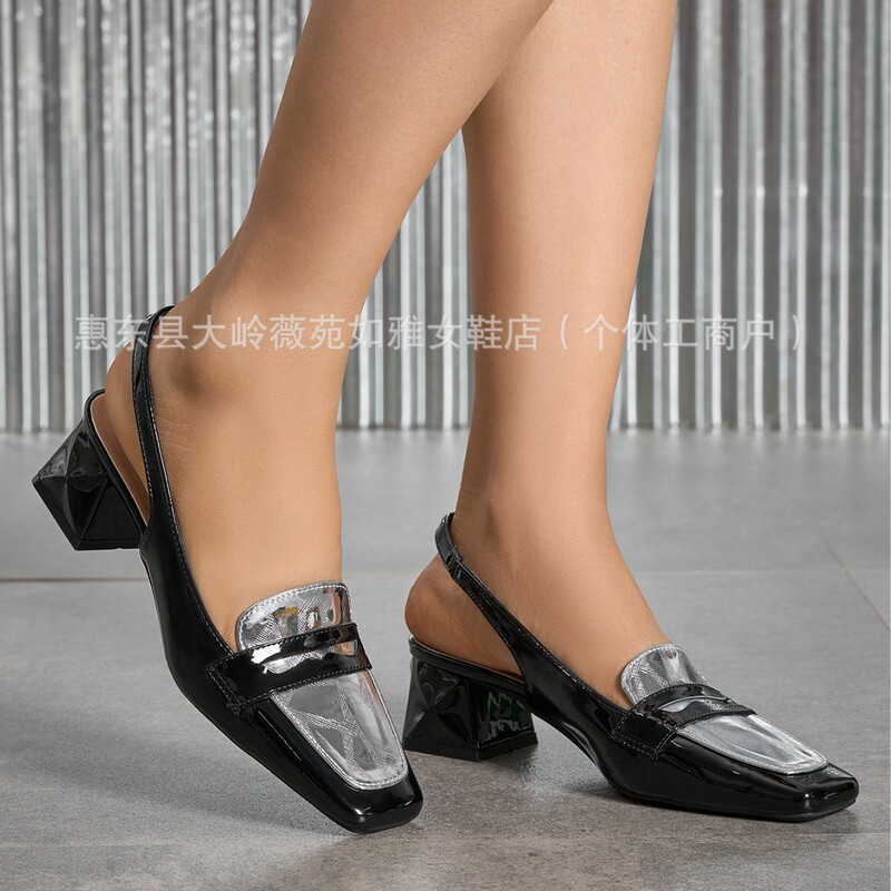 French Thick Heel Sandals for Women Summer 2025 New Fairy Style Beautiful Glitter Commuting and Outdoor Wear Women's High Heels