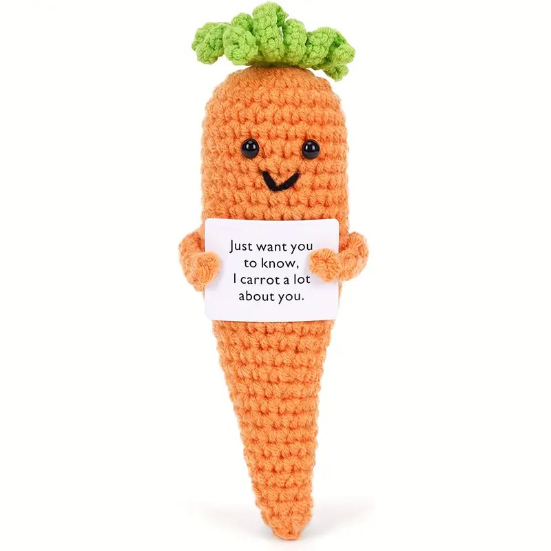 Amazon transfronterizo nuevo lindo energía positiva emocional pepino pepinillo muñeca hecha a mano de punto regalo creativo en stock