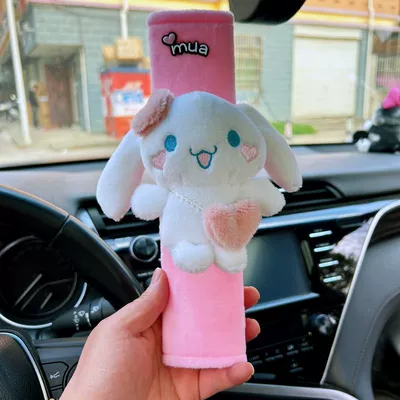 Seat belt shoulder pad | Covers - pink-velvet-plush-doll