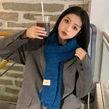 韩国egg马海毛夹花围巾女冬季软糯毛线针织保暖加厚围脖学生ins潮