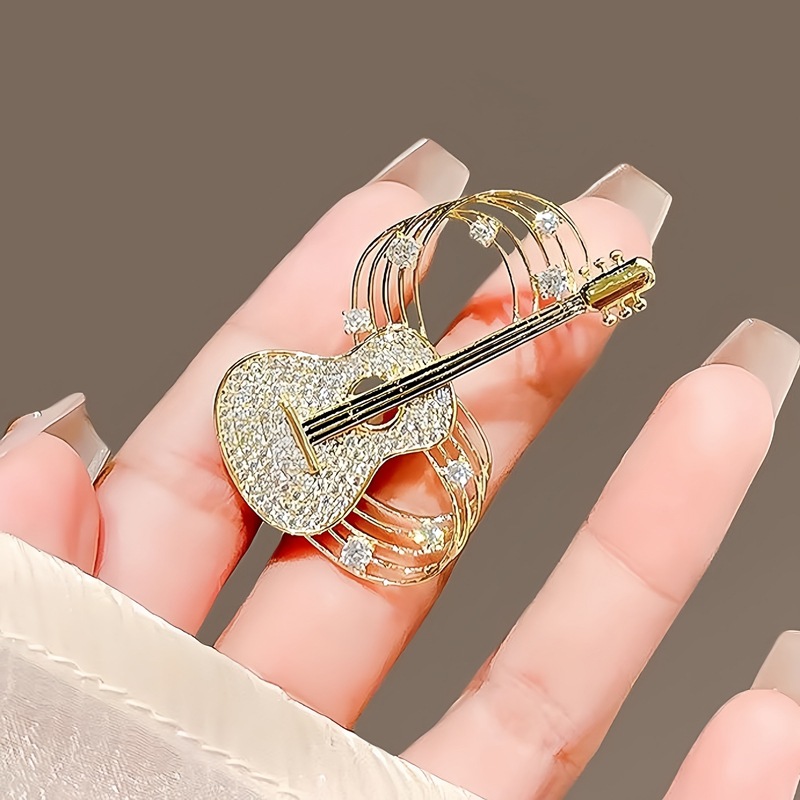 Gitaar muzieknoot broche gepersonaliseerd voor kleding_voghion.com