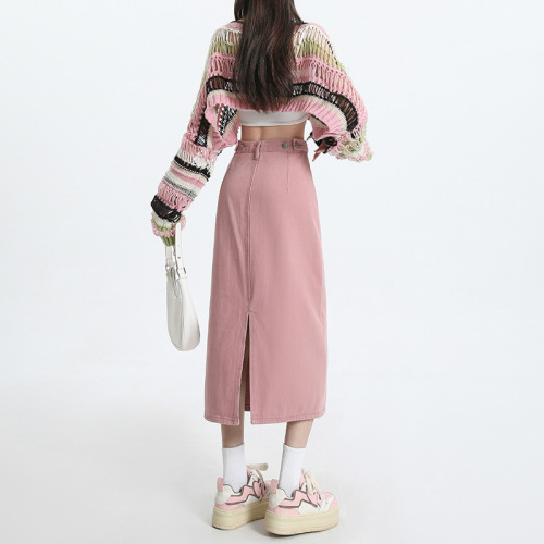 Women's Summer New Shorty A-line Midi Skirt with Fringe and Waist Adjustment, True to Size