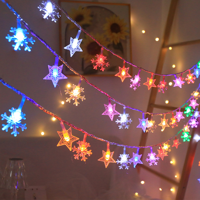 LED Cadena de luz solar Festival de Navidad al aire libre tienda de campaña dosel decoración de la boda estrella Bola de luz de color