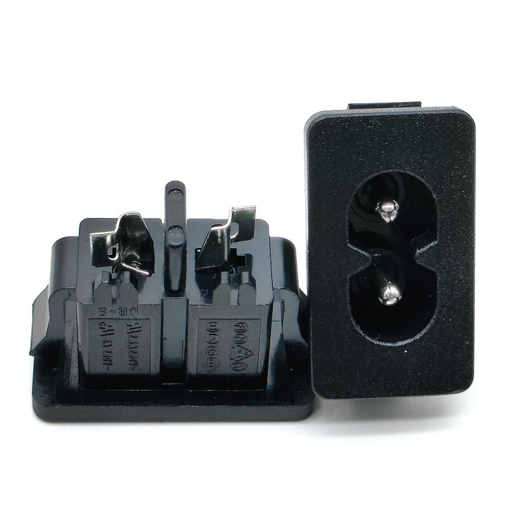 供应8字孔AC电源插座八字型2针2芯插座 DIY两芯铜插座插头