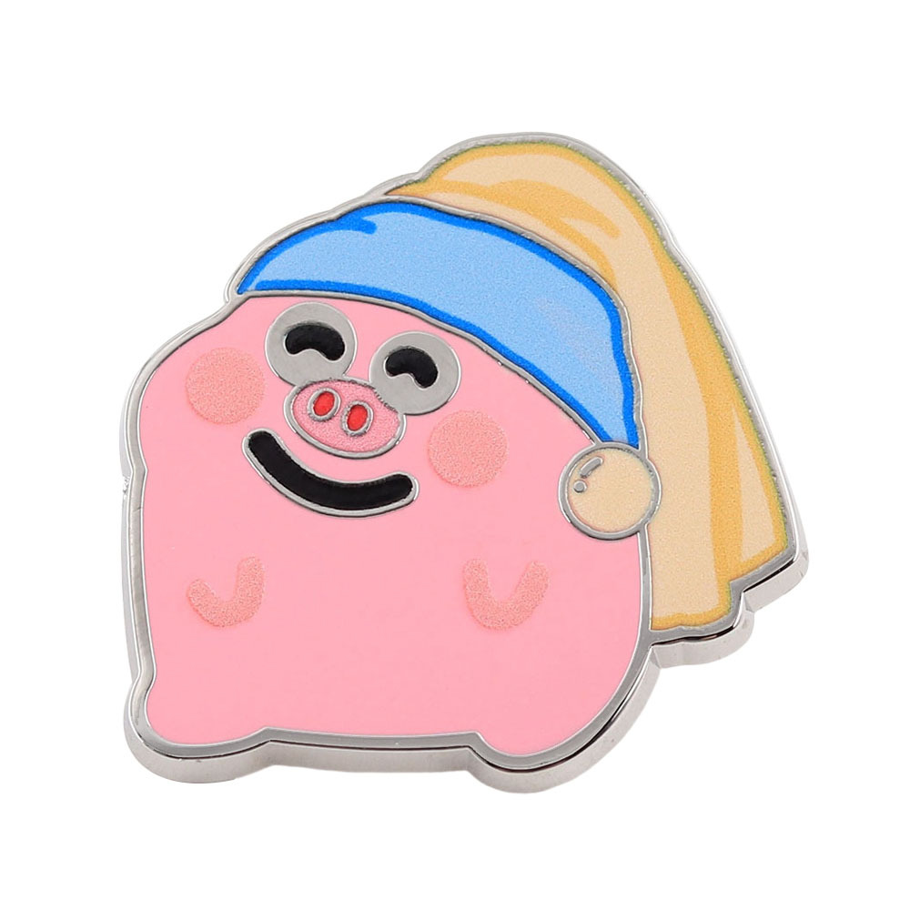 Girl with Pearl Earrings Enamel Badge Cartoon Pig Metal Brooch Cross-Border Hot-Selling Backpack Accessory Wholesale