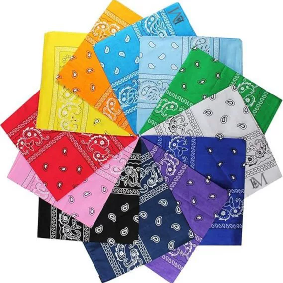 Manufacturer Custom-Made Paisley Bandana Polyester Cycling Headscarf Cashew Flower Hip-Hop Street Dance Square Scarf in Stock Retro