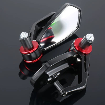 Motorcycle Handle Cover Mirror, Handlebar Folding Mirror, Handlebar - 5003-red