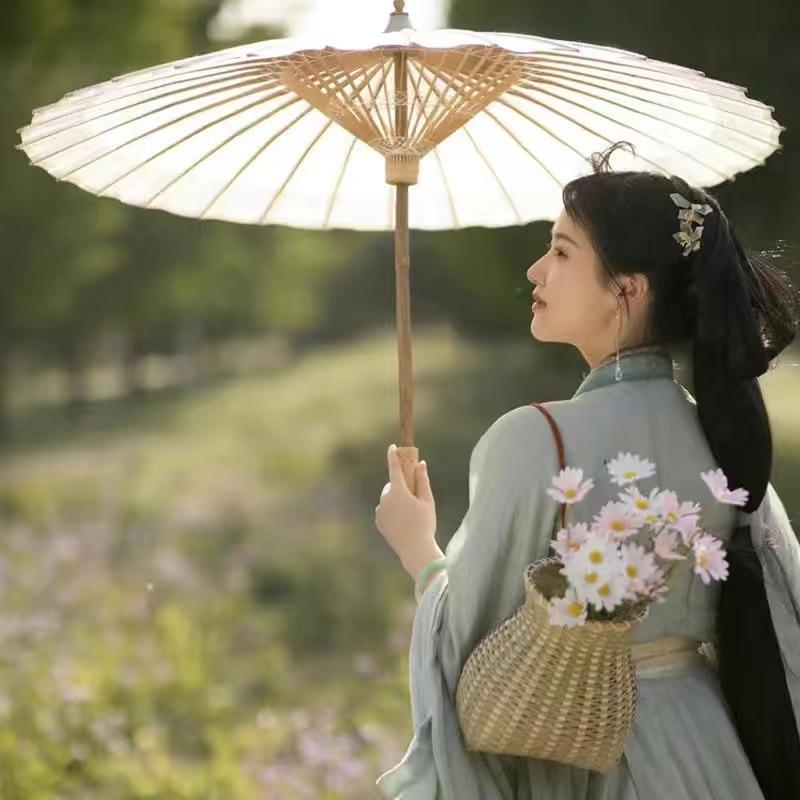 Pure white ancient umbrella