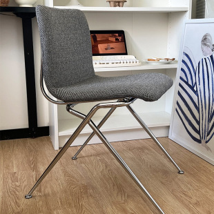Chea Wea Original Design Restaurant Chair Modern Simple Houndstooth Dining Chair Household Metal Wooden Chair