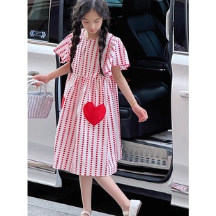 New Style Summer 2025 Girls' Dresses for Children, Fashionable Summer Dresses for Older Girls with Flutter Sleeves