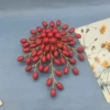 Красная жемчужная цветочная брошь, золотой