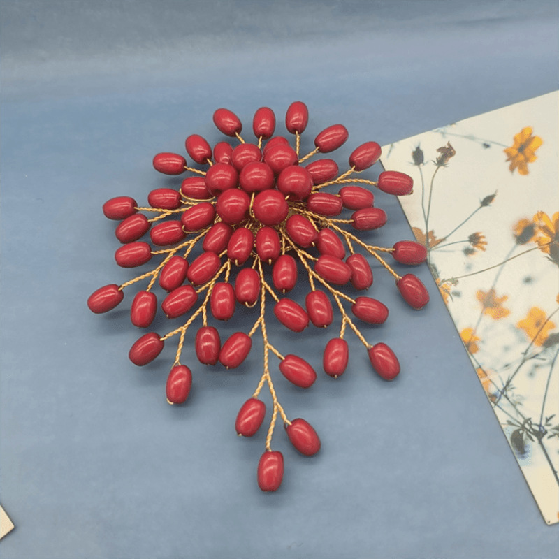 새해 새 레드 펄 브로치 모조 펄 쉘 코세이지 인기 쥬얼리 의류 올 매치 액세서리 핀