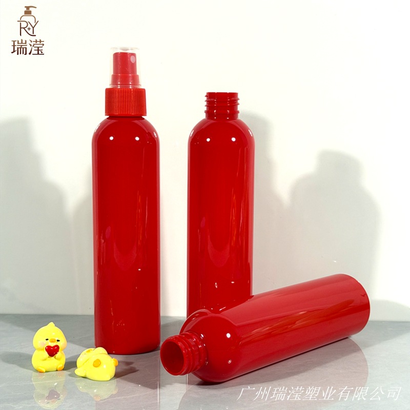 220ml定妆喷雾瓶圆肩PET塑料瓶平底香水啫喱定发乳液水瓶旅行便携
