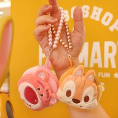 Colorful pearl bracelet, cute round coin purse, fashionable solid color headphone bag, key bag, accessories, claw machine gift